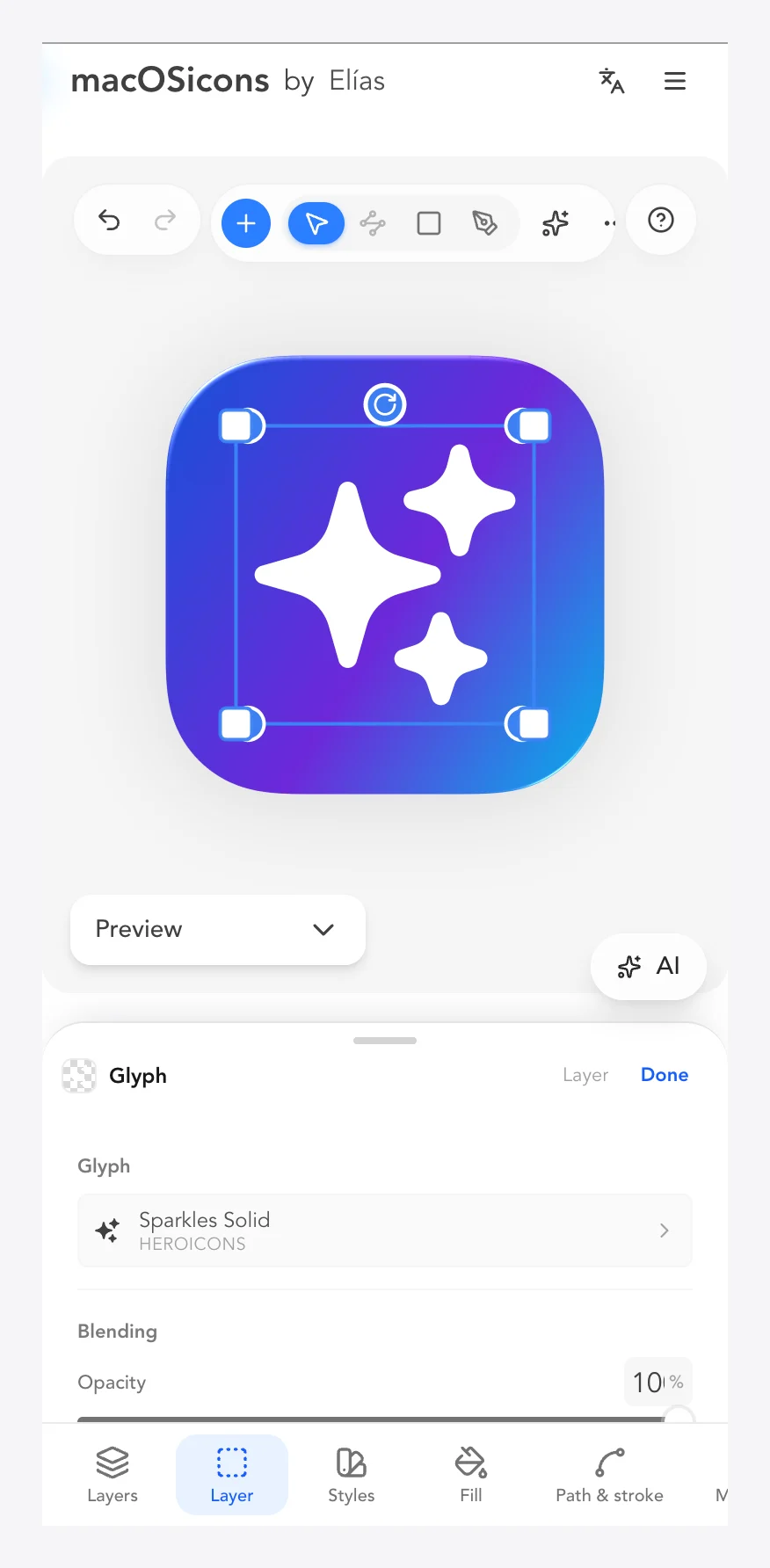 Editor on a phone, bottom tabs visible.